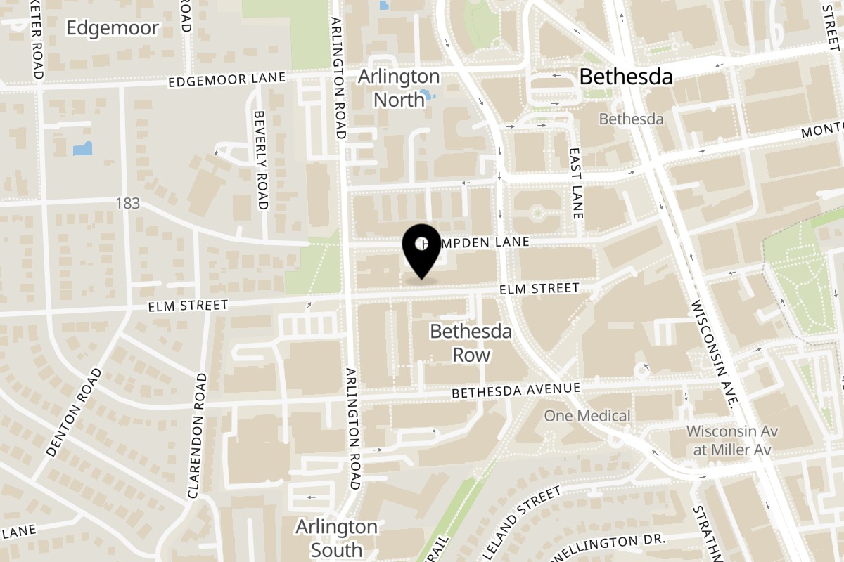 Map showing the location of Tikka Masala on 4929 Elm St in Bethesda